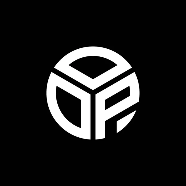 Logo Lettera Oop Sfondo Nero Concetto Logo Lettera Iniziali Creative — Vettoriale Stock