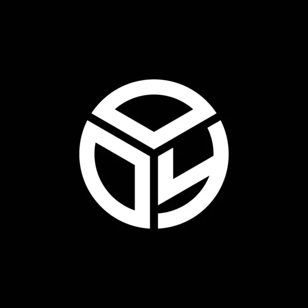 Projekt Logo Litery Ooy Czarnym Tle Ooy Twórcze Inicjały Koncepcja — Wektor stockowy