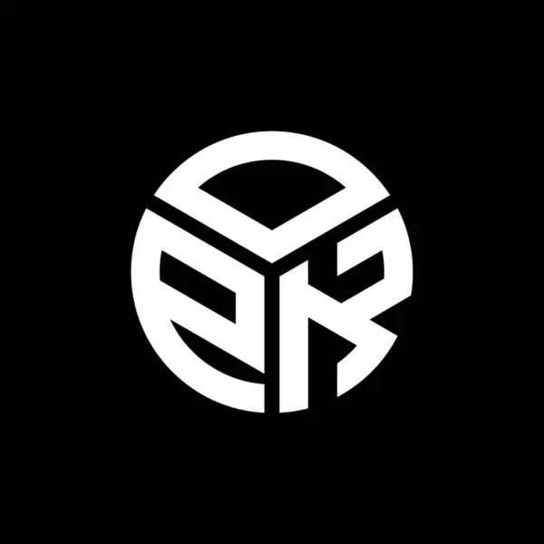 Design Logotipo Carta Opk Fundo Preto Opk Iniciais Criativas Conceito — Vetor de Stock