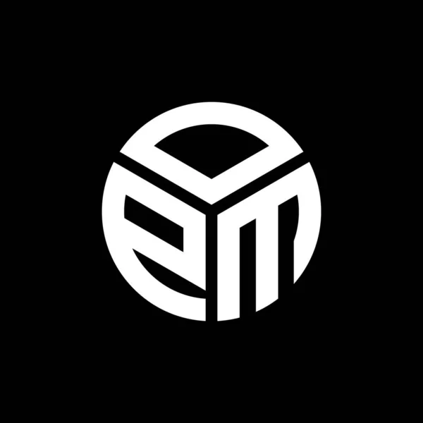 Logo Opm Sfondo Nero Opm Creativo Iniziali Lettera Logo Concetto — Vettoriale Stock