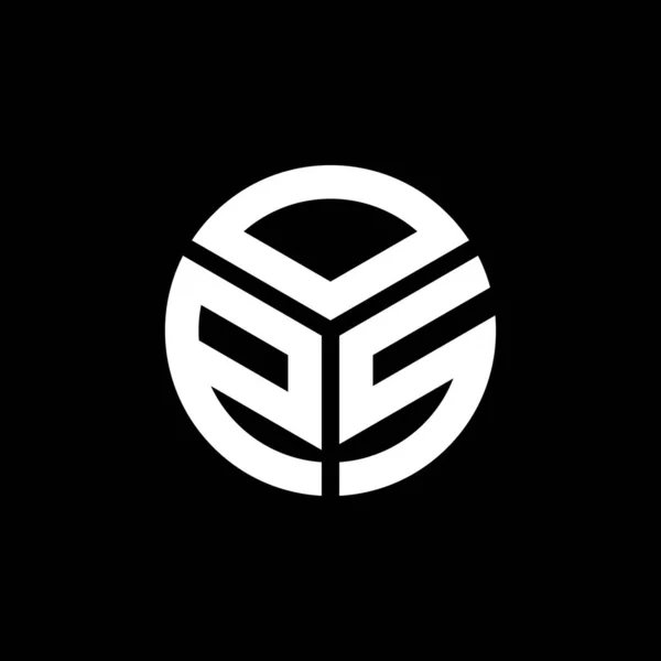 黒の背景にOpsの手紙のロゴデザイン 創造的なイニシャルの手紙のロゴの概念 Opsレターデザイン — ストックベクタ