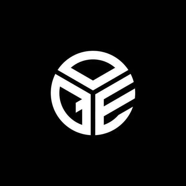 Siyah Arka Planda Oqe Harf Logosu Tasarımı Oqe Yaratıcı Harflerin — Stok Vektör