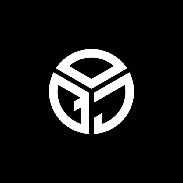 黒を基調としたOqjレターロゴデザイン Oqjクリエイティブイニシャルレターロゴコンセプト Oqj手紙デザイン — ストックベクタ