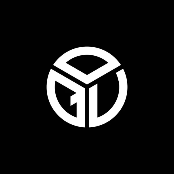 Oqu Lettre Logo Design Sur Fond Noir Oqu Initiales Créatives — Image vectorielle