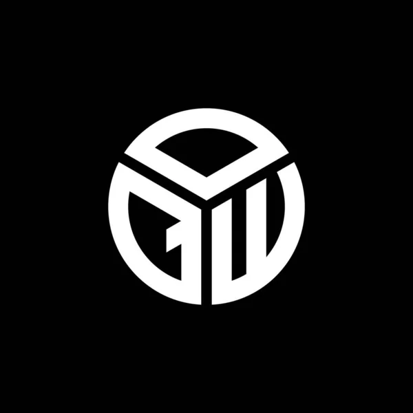 Дизайн Логотипа Oqw Чёрном Фоне Концепция Логотипа Oqw Creative Initials — стоковый вектор