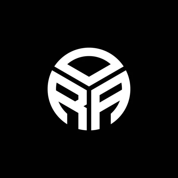 Форма Логотипу Ora Чорному Тлі Творчі Ініціали Ora Мають Поняття — стоковий вектор