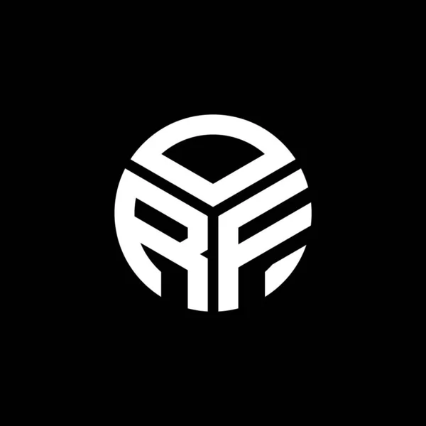 Projekt Logo Litery Orf Czarnym Tle Inicjały Twórcze Orf Koncepcja — Wektor stockowy