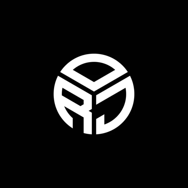 Orj Logo Ontwerp Zwarte Achtergrond Orj Creatieve Initialen Letter Logo — Stockvector