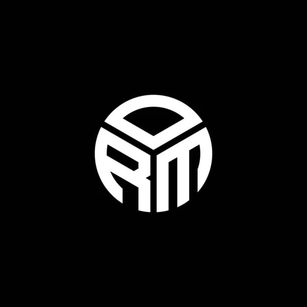 Orm Lettre Logo Design Sur Fond Noir Orm Initiales Créatives — Image vectorielle