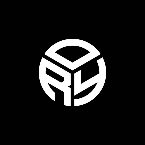 Ory Brev Logotyp Design Svart Bakgrund Ory Kreativa Initialer Brev — Stock vektor