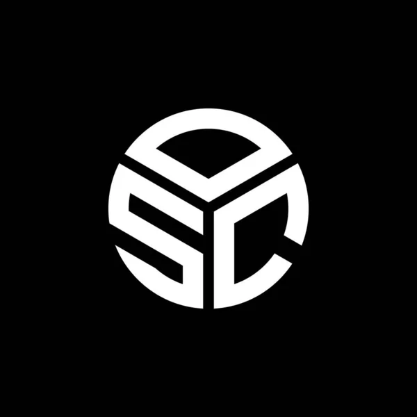 Osc Lettre Logo Design Sur Fond Noir Osc Initiales Créatives — Image vectorielle