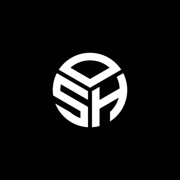 Siyah Arka Planda Osh Harf Logosu Tasarımı Osh Yaratıcı Harflerin — Stok Vektör