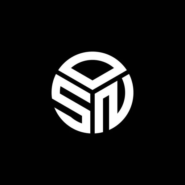 Дизайн Логотипа Osn Черном Фоне Концепция Логотипа Инициалами Osn Дизайн — стоковый вектор