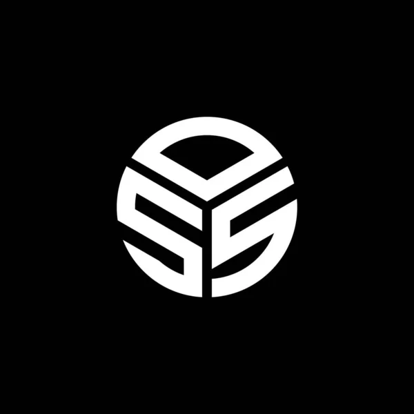 Diseño Del Logotipo Letra Oss Sobre Fondo Negro Oss Iniciales — Vector de stock