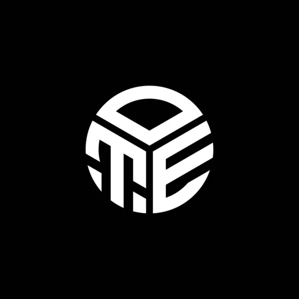 Projekt Logo Litery Ote Czarnym Tle Pomysł Logo Kreatywnych Inicjałów — Wektor stockowy