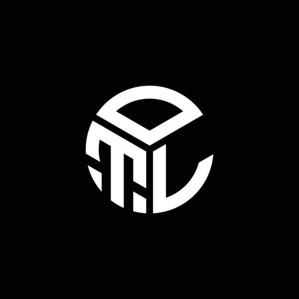 Diseño Logotipo Letra Otl Sobre Fondo Negro Otl Iniciales Creativas — Vector de stock