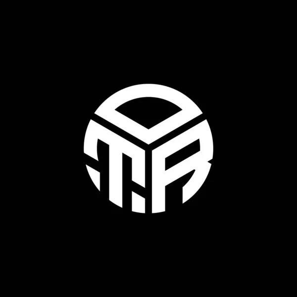 Diseño Del Logotipo Letra Otr Sobre Fondo Negro Otr Iniciales — Vector de stock