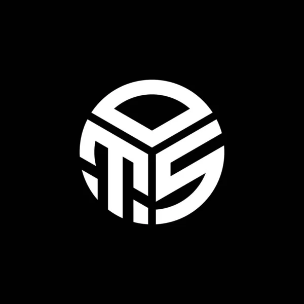 Ots Logo Ontwerp Zwarte Achtergrond Ots Creatieve Initialen Letter Logo — Stockvector