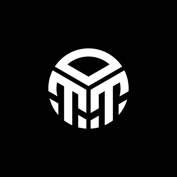 Diseño Del Logotipo Letra Ott Sobre Fondo Negro Ott Iniciales — Vector de stock
