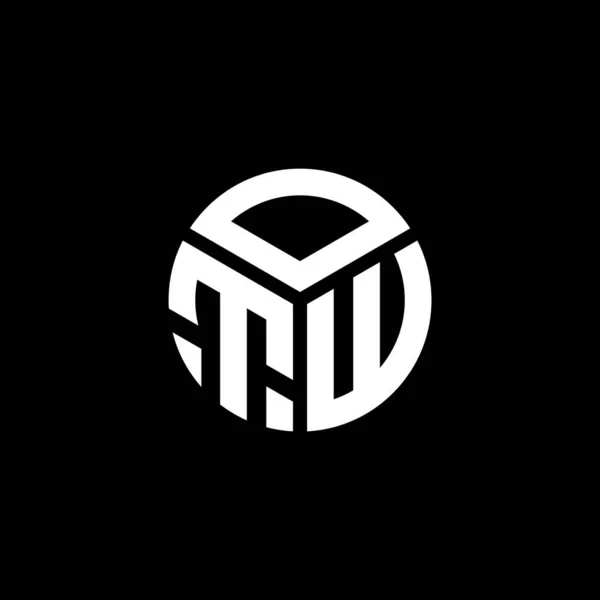 Design Del Logo Della Lettera Otw Sfondo Nero Logo Creativo — Vettoriale Stock