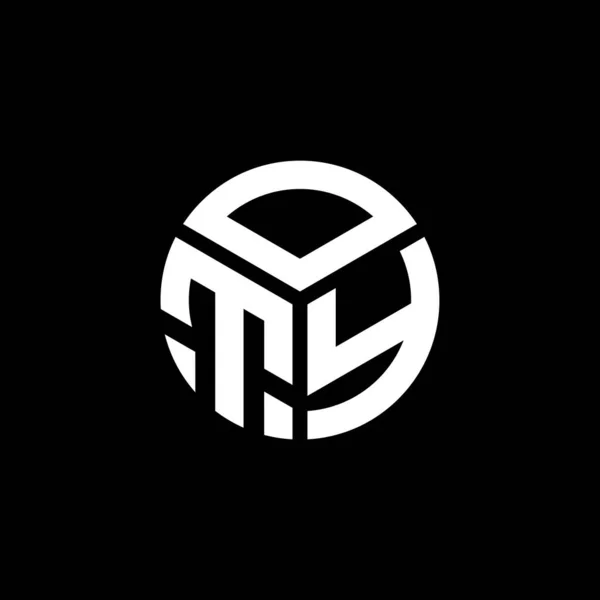 Oty Diseño Del Logotipo Letra Sobre Fondo Negro Oty Iniciales — Vector de stock