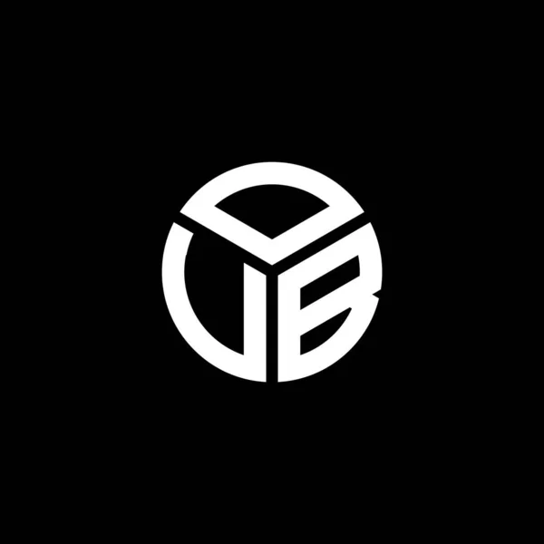 Oub Logo Ontwerp Zwarte Achtergrond Oub Creatieve Initialen Letter Logo — Stockvector