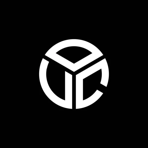 Projeto Logotipo Carta Ouc Fundo Preto Nossa Criativa Iniciais Conceito — Vetor de Stock