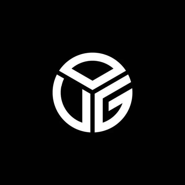 Projekt Logo Litery Oug Czarnym Tle Oug Twórcze Inicjały Koncepcja — Wektor stockowy
