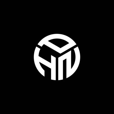 Siyah arka planda PHN harf logosu tasarımı. PHN yaratıcı harflerin baş harfleri logo kavramı. PHN harf tasarımı.
