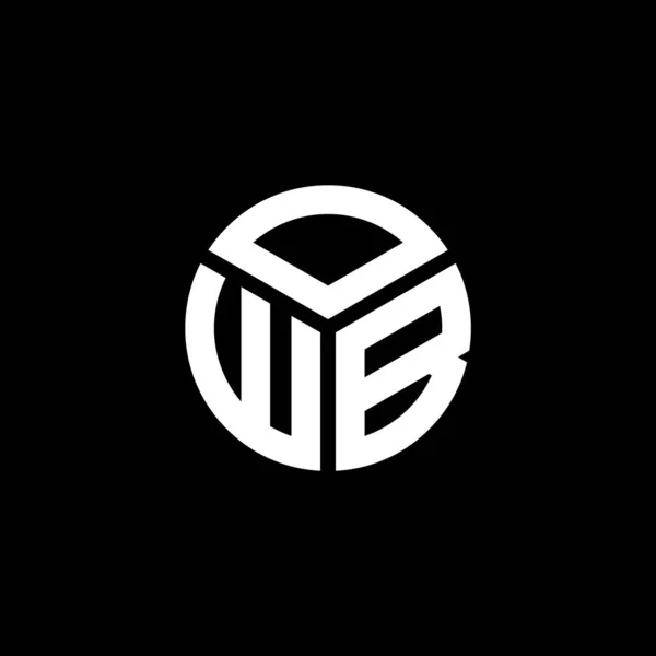 Owb Σχέδιο Λογότυπο Επιστολή Μαύρο Φόντο Owb Δημιουργική Αρχικά Γράμμα — Διανυσματικό Αρχείο