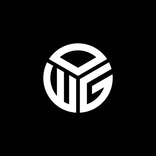 Diseño Del Logotipo Letra Owg Sobre Fondo Negro Owg Iniciales — Archivo Imágenes Vectoriales