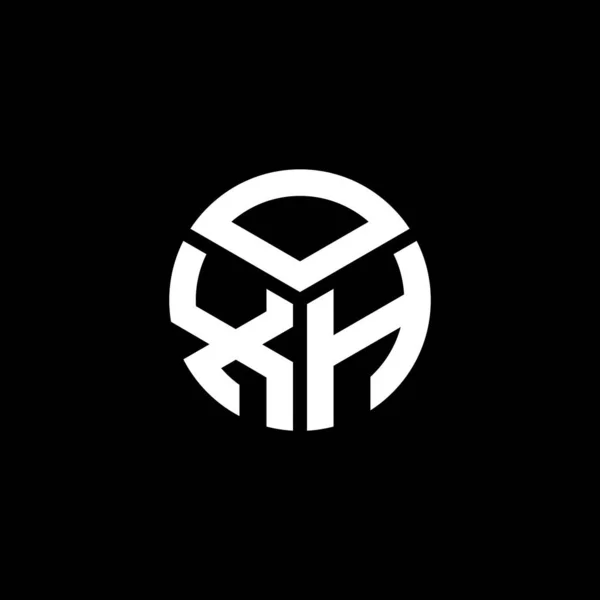 Diseño Del Logotipo Letra Oxh Sobre Fondo Negro Oxh Iniciales — Vector de stock