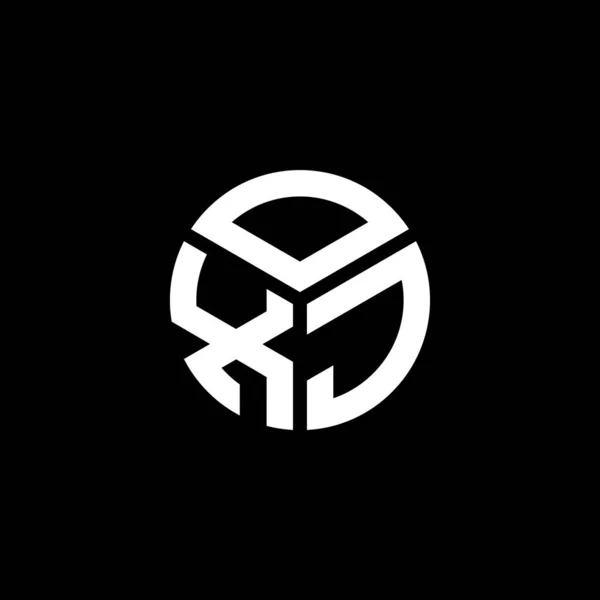 Siyah Arka Planda Oxj Harf Logosu Tasarımı Oxj Yaratıcı Harflerin — Stok Vektör