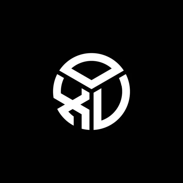 Oxu Letter Logo Design Black Background Oxu Creative Initials Letter — Stock Vector