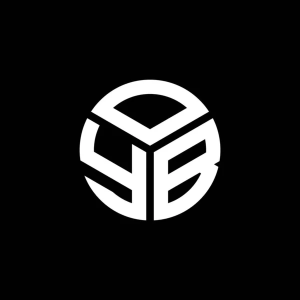 Logo Lettera Oyb Disegno Sfondo Nero Oyb Creativo Iniziali Lettera — Vettoriale Stock