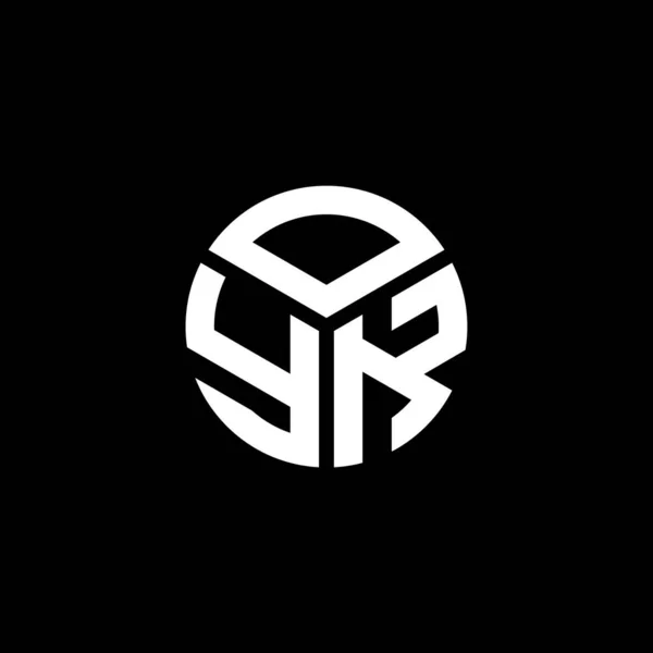 Oyk Lettre Logo Design Sur Fond Noir Oyk Initiales Créatives — Image vectorielle