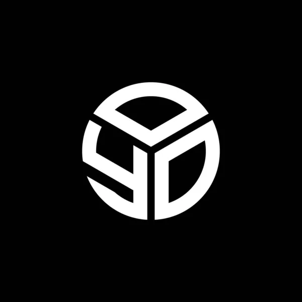 Projekt Logo Litery Oyo Czarnym Tle Kreatywne Inicjały Oyo Koncepcja — Wektor stockowy