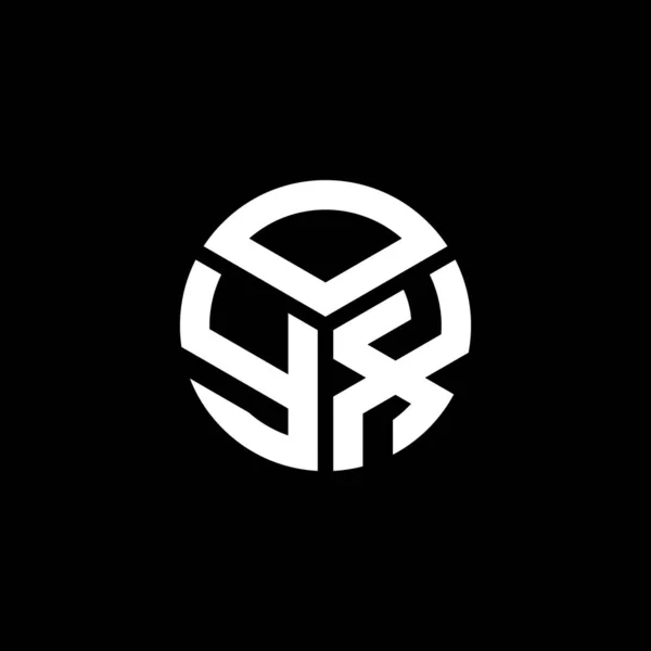 Siyah Arka Planda Oyx Harf Logosu Tasarımı Oyx Yaratıcı Harf — Stok Vektör