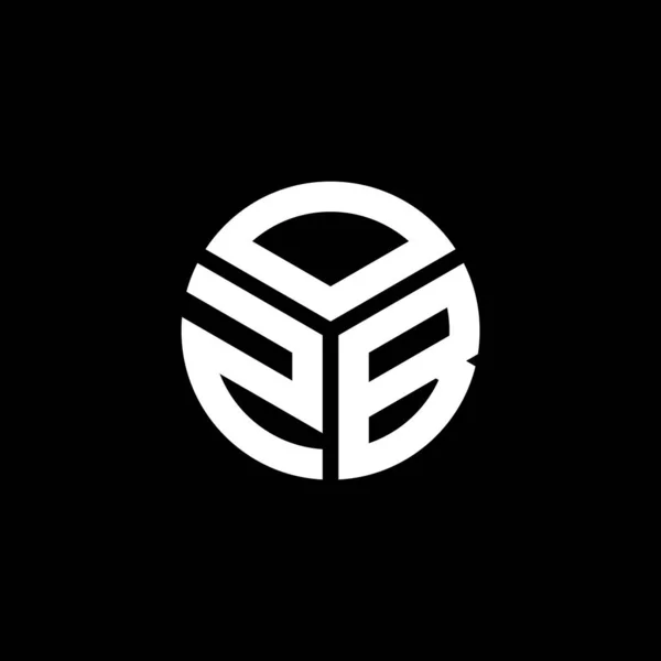 Logo Desain Ozb Huruf Pada Latar Belakang Hitam Ozb Kreatif - Stok Vektor