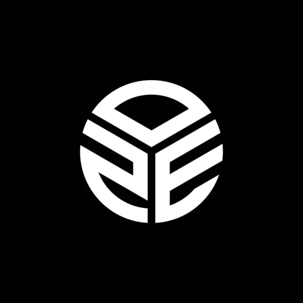 Projekt Logo Litery Oze Czarnym Tle Oze Twórcze Inicjały Koncepcja — Wektor stockowy