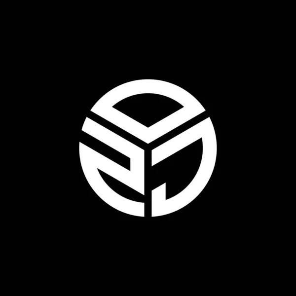 Ozj Brev Logotyp Design Svart Bakgrund Ozj Kreativa Initialer Brev — Stock vektor