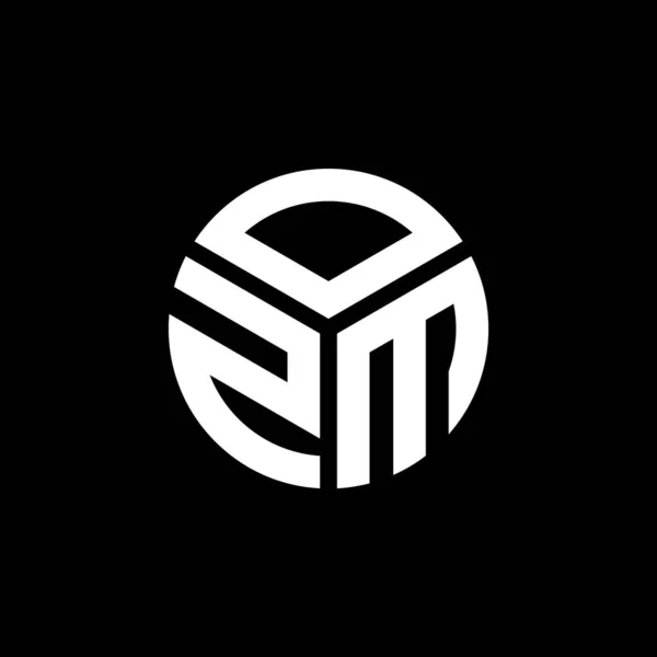 Ozm Design Logotipo Carta Fundo Preto Ozm Iniciais Criativas Conceito — Vetor de Stock
