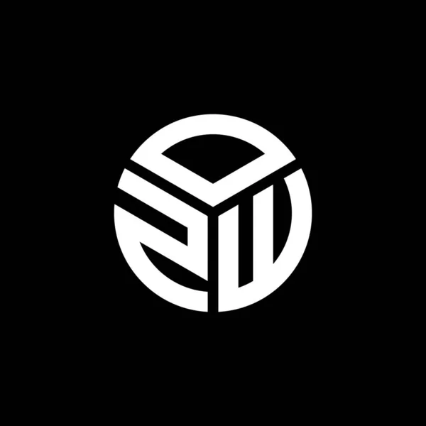 Diseño Del Logotipo Letra Ozw Sobre Fondo Negro Ozw Iniciales — Archivo Imágenes Vectoriales