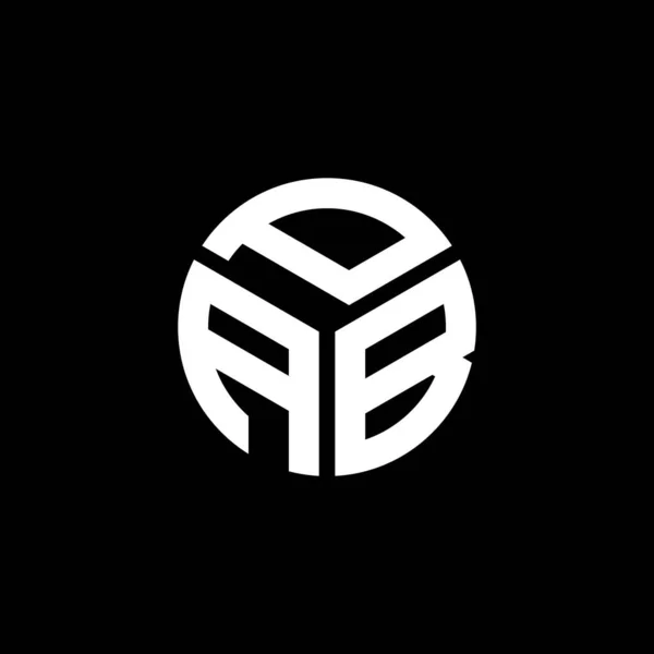 Pab Logo Ontwerp Zwarte Achtergrond Pab Creatieve Initialen Letter Logo — Stockvector