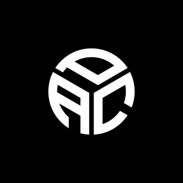 Diseño Del Logotipo Carta Pac Sobre Fondo Negro Pac Iniciales — Vector de stock