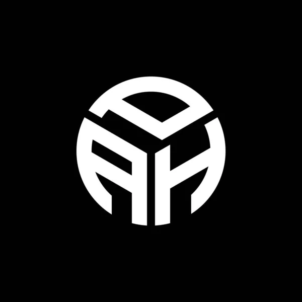 Projeto Logotipo Carta Pah Fundo Preto Pah Iniciais Criativas Conceito — Vetor de Stock