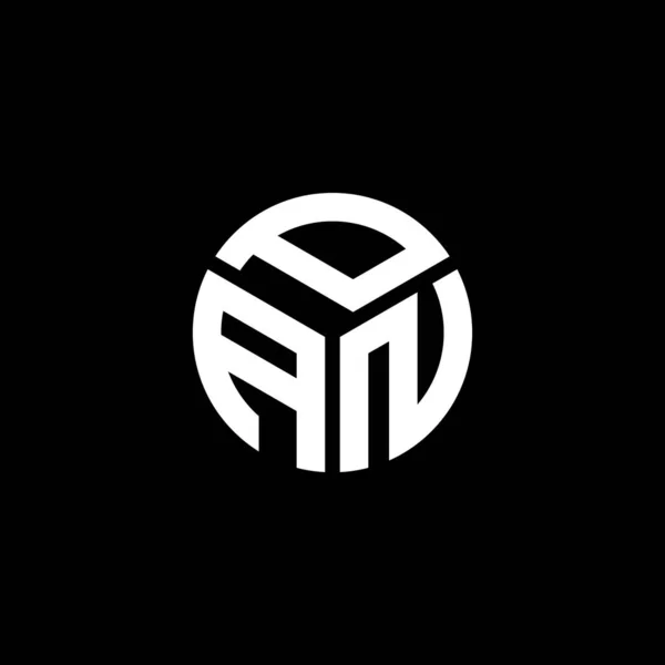 Logo Lettera Pan Sfondo Nero Pan Creativo Iniziali Lettera Logo — Vettoriale Stock