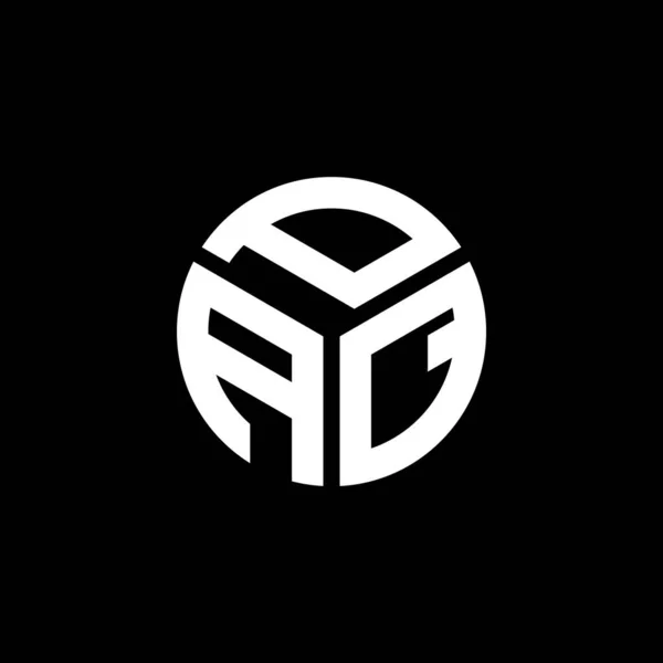 Design Logo Literei Paq Fundal Negru Paq Creativ Inițiale Concept — Vector de stoc