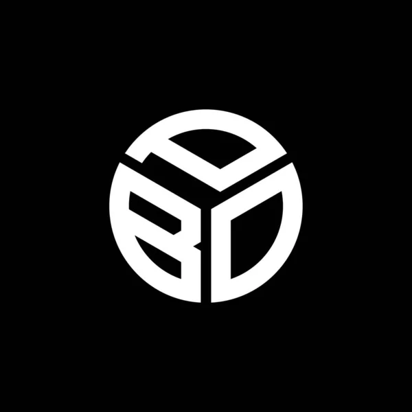Pbo Lettera Logo Design Sfondo Nero Pbo Creativo Iniziali Lettera — Vettoriale Stock