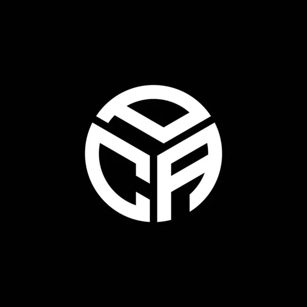 Siyah Arka Planda Pca Harf Logosu Tasarımı Pca Yaratıcı Harflerin — Stok Vektör